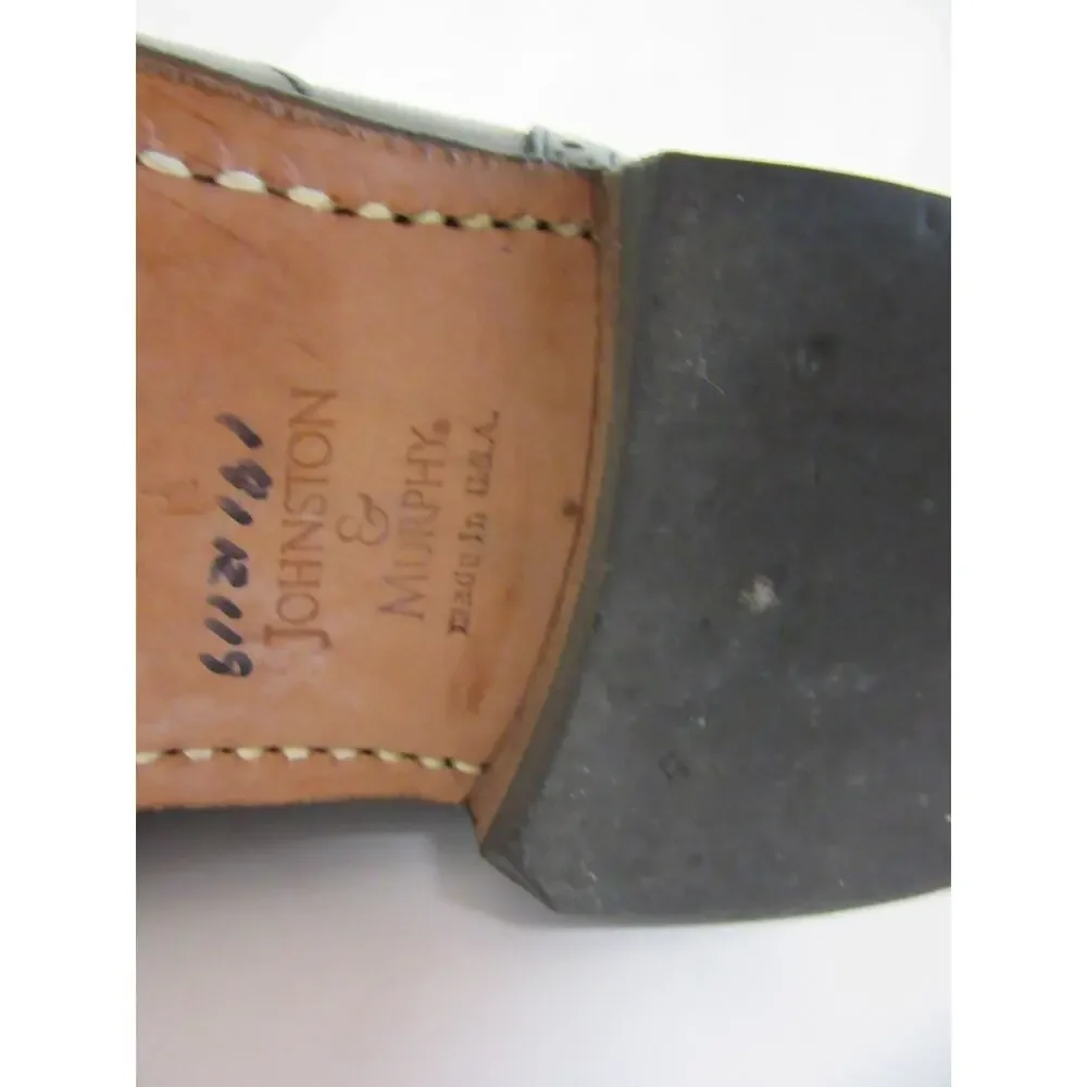 JOHNSTON & MURPHY Heritage Men's 9 Dark Brown Leather Wingtip Tassel Loafer USA